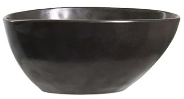 LOUIE SILNA Glasur Keramik Servierschüssel 21cm Schwarz – Mikrowellengeeignet & Spülmaschinenfest, Breite Rührschüssel für Salate, Obst, Nudeln – Ideal für Küche & Esszimmer