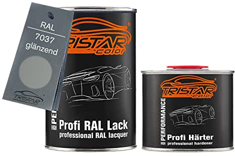 RAL 7037 Staubgrau brillant Pot de peinture automobile 2K 1,5 litre / 1500 ml durcisseur inclus