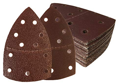 Prio-Schleifdreiecke │ Klett-Schleifblätter │ 50 Stück │ 11-Loch │ 105 x 152 mm │ Korn 80 │ für Multischleifer │ Schleifblätter │ dreieckige Schleifpads │ Schleifpapier | 11-Loch, Korn 80, für Multischleifer, dreieckige Schleifpads