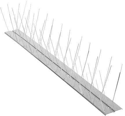Windhager Vogel- & Taubenabwehr CLASSIC, Vogelabwehr, Taubenabwehrspitzen, Taubenspikes Set aus Edelstahl-Leiste und Edelstahl-Spikes, 07130 Silber 60 cm