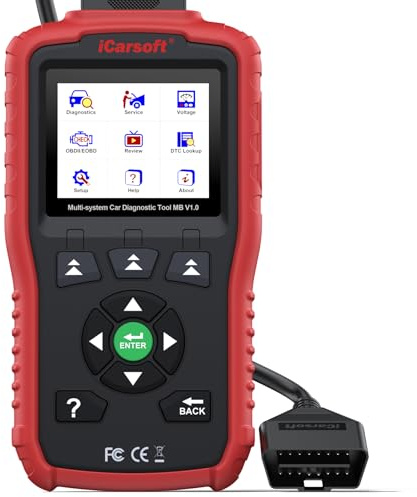 iCarsoft MB V1.0 OBD2 Scanner for Ben.z/Sprinter/Smart, Full System Car Diagnostic Tool, ABS/SRS/Transmission/Engine Car Code Reader, MIL/SAS/Oil Reset/Battery Test/Live Data