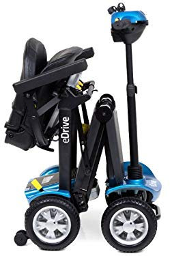 eDrive Electric – Removable Lightweight Battery – Automatic Folding – Travel Mobility Scooter with Heavy Duty Travel Case