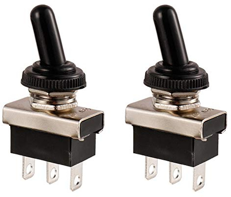 BOJACK KN3D-102 Kippschalter SPDT EIN-EIN 3 Anschlussstift 12 VDC 25 A mit wasserdichter Kappe (Packung mit 2 Stück)