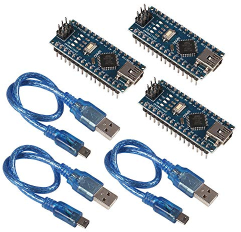 Lot de 3 cartes microcontrôleurs Nano 3.0 5 V 16 m avec câbles USB pour carte de développement électronique Arduino