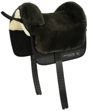 Werner Christ Fellsattel IBERICA Plus Forest (Limited Edition) baumloser Lammfellsattel im spanischen Stil, Bare-Back-pad, Pferde-Sattel aus echtem Lammfell in Gr. Pony, Fell in Natur