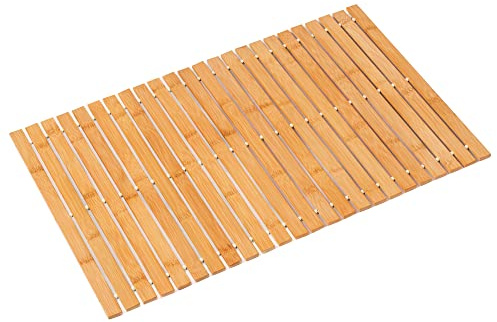 Bambus-Badematte, Badezimmerteppich, Boden, Holz, Dusche, Badewanne, wasserdicht, rutschfest, Zubehör, 40,6 x 61 cm, leicht zu reinigen, natürlicher Bambus, 1 Stück