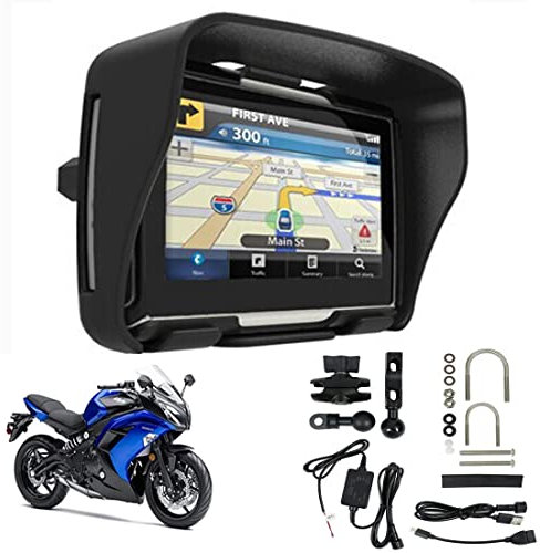 Navegador GPS para Moto De 5, Resistente Al Agua Y Al Polvo, Compatible con Bluetooth, WiFi 4G USB, Pantalla Táctil, Carplay Inalámbrico, Indicaciones Paso A Paso Habladas, FM