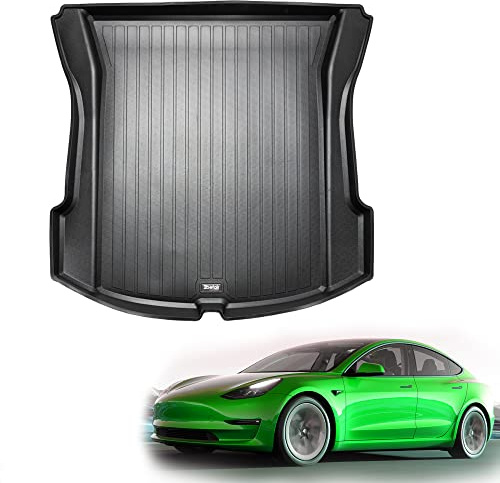 2befair Hochwandige Kofferraummatte für Tesla Model 3 (vor 10/23) - Nachhaltige Gummimatte, Made in Germany, Allwetter & rutschfest