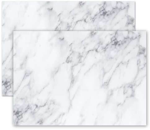 younikat 2er-Set Schreibtischunterlage marmoriertes Papier DIN A2 - dv1308 | in Mamor-Optik zum Abreißen, Schreib-Unterlage neutral, schlicht modern elegant, 80 g/m² Offset-Papier