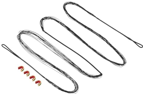 PATIKIL Corde d'arc de Remplacement avec 4 Points d'Encoche pour AMO 68, 14 Brins, Corde d'arc Classique Longue Traditionnelle, Noire