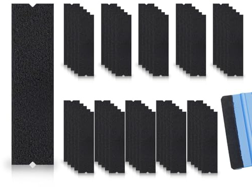 ZoeTekway 50 Stück Ersatzfilz Filzkante,Andrückrakel Filzkante,Rakel Stoff Freie Filz,Scratch Folienrakel Zubehör,für Car Wrapping Scraper(Schwarz,10 * 3cm,Nicht Andrückrakel inbegriffen)