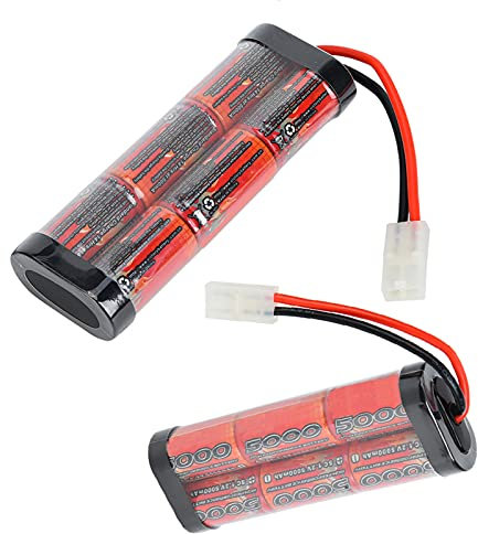 High Capacity 7.2V 5000mAh Ni MH Battery Replacement with Connector for RC Racing Car (Black)