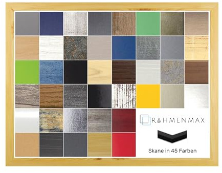 RahmenMax Skane Puzzlerahmen Bilderrahmen Posterrahmen 48 x 64 cm Kiefer Optik Passgenau Handgefertigt inklusive klarer Acryl Verglasung