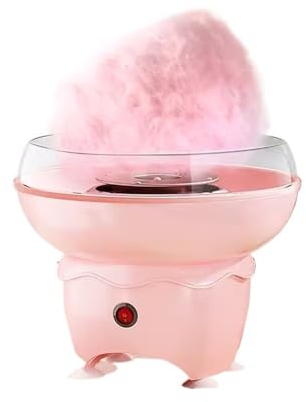 Household Mini Fully Automatic Commercial Cotton Candy Machine Cotton Candy Machine for Children Retro Vintage Candy Maker(Pink)