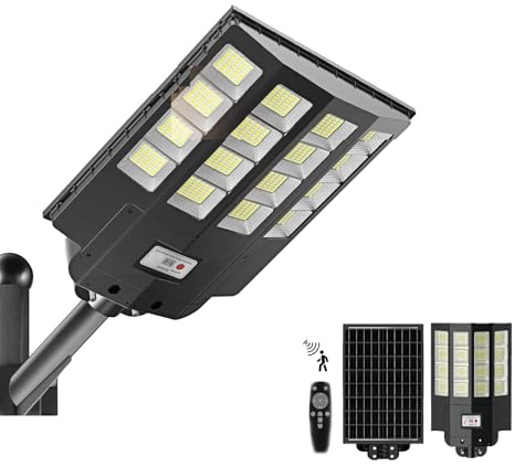 Lenlun Solar Street Lights Outdoor Waterproof, 1600W Motion Sensor Lights with 3 Modes Street Light IP66 Waterproof Solar Powered Wall Lights for Driveway Path Parking Lot