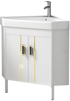 JOSIAHCQ Waschbecken mit Unterschrank Badmöbel Set mit Waschtisch Waschbeckenunterschrank Hängend Badezimmermöbel Set Gäste wc Eckwaschbecken für Kleine Bäder(56cm/22.04in)