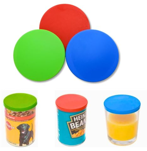 VELVET LONDON 3pcs Tin Can Covers | Fits Standard Size | Food & Dog Tin Covers (3)