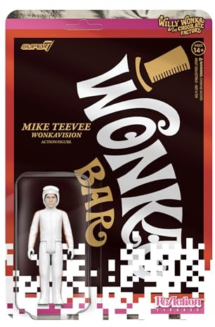 Super7 Figurine Mike Teevee du film Charlie et la chocolaterie - Figurine d'action de 9,5 cm avec accessoire classique de collection et jouets rétro