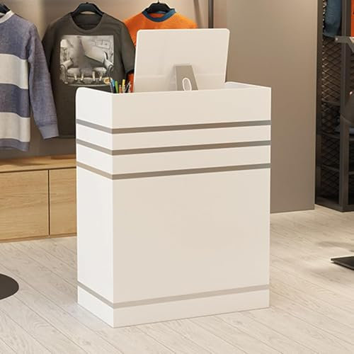 SHAIRMB Empfangstresen, BüRo-Empfangstresen, Kleiner Empfangstresen Mit AbschließBaren Schubladen, Moderner Empfangstresen, Kassierer-Bar-Empfangstresen, FüR Kasse, Lobby,01,60cm