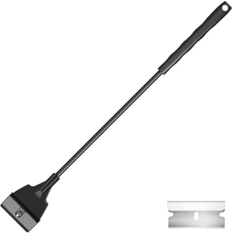 IKOPFLN 35cm Professioneller Algenschaber für Kleine und Mittlere Aquarien - Aquarium Reinigungswerkzeug mit Edelstahl Klingen - Glasreiniger mit Abnehmbarer Stange - Algenentferner für Fischbecken