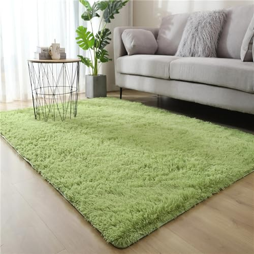 Alfombras de Habitacion, Alfombra Pelo Largo, Alfombras de áRea, Alfombra Grande, Alfombra Pie de Cama, Alfombra Salon Pelo Corto para Salón, Dormitorio, Mesita de Noche, Sofá(Light green,60x120 cm)