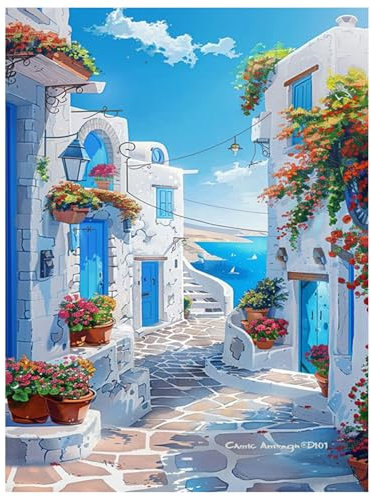 Mandun Art Peinture Numero Adulte, Paysage Coloriage Par Numero Adulte, Peinture par Pour la Décoration de la Maison 40x50cm