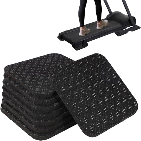 8pcs Tapis de Marche Antidérapant en Silicone 10×10×0,5cm - Coussin Anti-Vibration et Réduction de Bruit pour Équipement d'exercice, Protection des Sols en Bois Dur