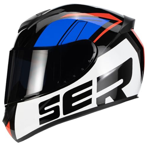 Caimcie Motorradhelmmodul Integralhelm DOT/ECE-Zugelassener Motorrad-Sturzhelm Modularer Motorradhelm Für Männer Frauen Go-Kart-Helm B,M/57-58CM