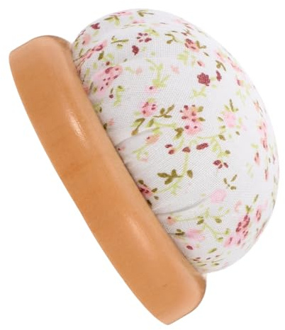 KONTONTY Multi-Functional Sewing Pin Cushion and Needle Holder Wooden Base for Embroidery and Stitching, Compact Pin Pads for Sewing Enthusiasts, Portable Needle Organizer for Travel and Home Use