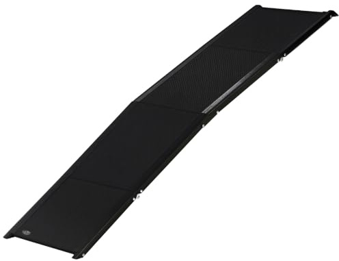 PawHut Hunderampe klappbar Hundetreppe Auto & SUV rutschfest Einstiegshilfe für Kofferraum, 158x43,5cm, Hundeautorampe für große Hunde bis 40 kg Schwarz