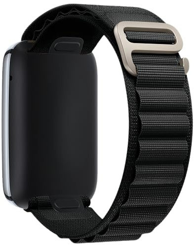 Nylon Loop Band Compatible with Apple Watch Ultra3/2/1 SE3/2/1 Series11/10/9/8/7/6/5/4/3/2/1 – Justerbart, lätt, andningsbart G-Hook-outdoorarmband för (38/40/41/42/44/45/46/49 mm), Svart