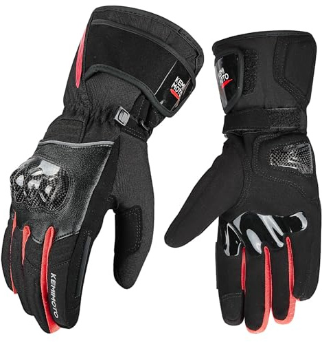 KEMIMOTO Winter Motorcycle Gloves, Waterproof Windproof Warm Motorbike Gloves for Men Women with Touchscreen for Motocross, Riding, Hiking, Outdoor Sports