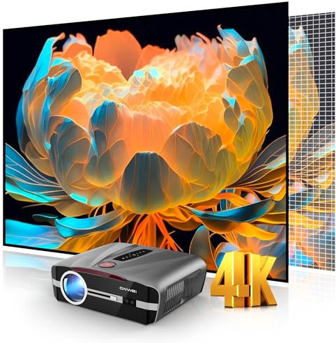 4K Beamer Ultra HD 1800 ANSI Tageslicht Projektor Heimkino HDR WiFi 6 Bluetooth NFC Smart Android Beamer Autofokus/Trapezkorrektur HDMI 2.1 USB WLAN Streaming Apps Kino Gaming Film Indoor Outdoor