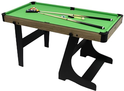Mesa de Billar Plegable, Set de Juego Mesa Billar Convertible Interior con Tacos, Bolas, Triángulo, Tiza y Cepillo, Diseño Portátil para Hogar, Oficina, Fiesta(Green,154x78x80cm/60.6x30.7x31.4in)