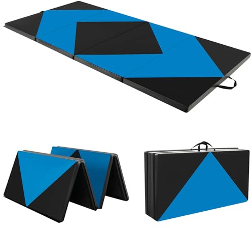 COSTWAY Weichbodenmatte klappbar,240 x 120/300 x 120cm Gymnastikmatte tragbar, Yogamatte Turnmatte Klappmatte Fitnessmatte