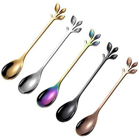 Novelty Cartoon Giraffe Forks Set Salad Fruits Tasting Appetizer Dinner Server Dessert Tableware (Leaves Shape)