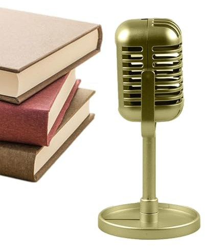 Retro Mikrofon Zubehör – 30,5 cm Modell im Vintage-Stil, klassischer | Diffusionsständer, dekorative Tischdekoration | Themenparty- , Hochzeitsbühnen-Zubehör, Access