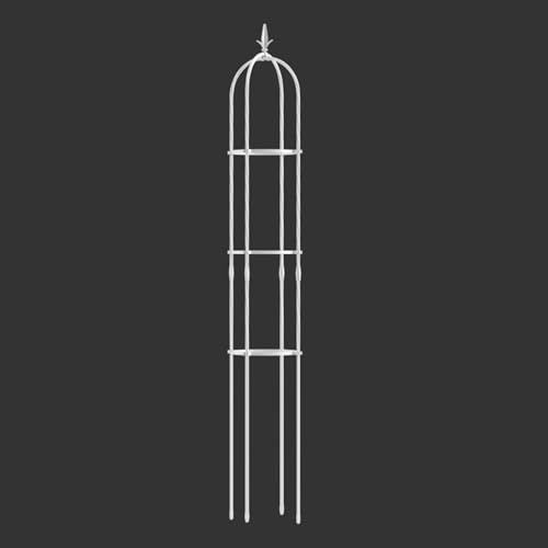 Vintage-Obelisk aus Metall für den Innen- und Außenbereich, verdicktes Rohr-Spalier für Kletterpflanzen, Blumen, Gemüse und Obst, Weiß, 30 x 160 cm