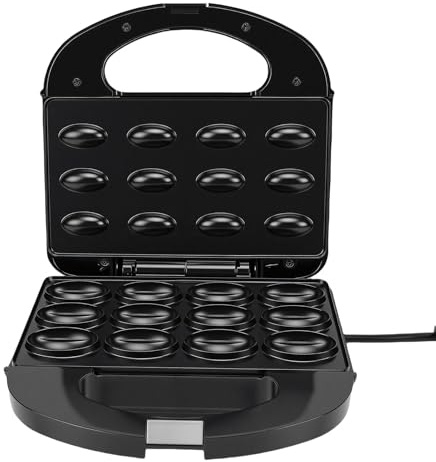 ASHATA Stampo per Biscotti Alle Noci 12, Stampo Elettrico per Biscotti Oreshki Stampi per Alle Noci, Tostapane, Teglia per la Colazione, Rivestimento Antiaderente, Senza BPA (Spina europea 220 V)