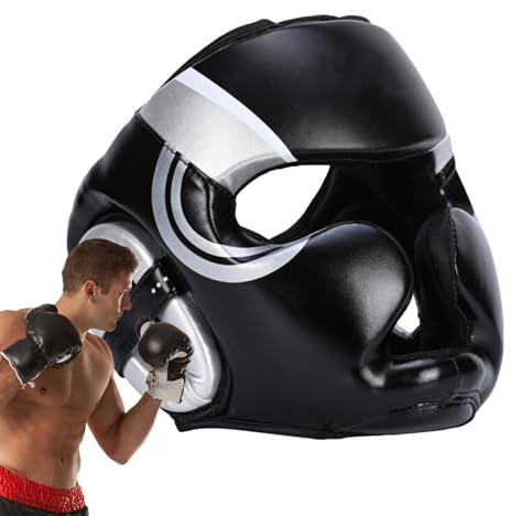 Protezione per testa da boxe – Protezione completa del viso per adulti | Casco di protezione completo per kickboxing sportivo, sparring, marziali, karate, casa e all'aperto