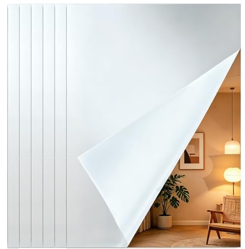 6 Stück HD Klebespiegel Selbstklebend A4 Acryl Spiegelfliesen Flexibel Glasloser Wandspiegel Spiegelfolie Bruchsichere Spiegelaufkleber Modern Wanddekoration Dekospiegel für Heim & DIY Dekoration (A)