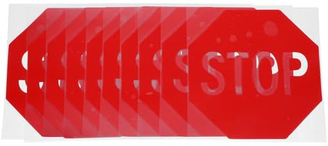 ADOCARN Cartelli di Stop Autoadesivi Rosso 10 Pezzi in Pet Resistenti alle Intemperie allo Sbiadimento per Muri e Porte in Scuole e Case