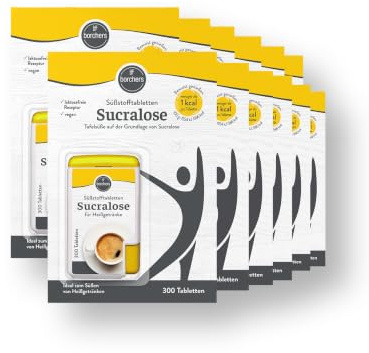 12 x Borchers Compresse dolcificanti al sucralosio, In un distributore, dolcificante da tavola, per caffè, tè e bevande calde 12 x 300 compresse