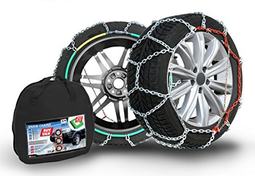 COMPASS Schneeketten SUV-Van für Reifen 225/50 R17, extra stark 16x27mm, TÜV geprüft, (230), 1 Paar