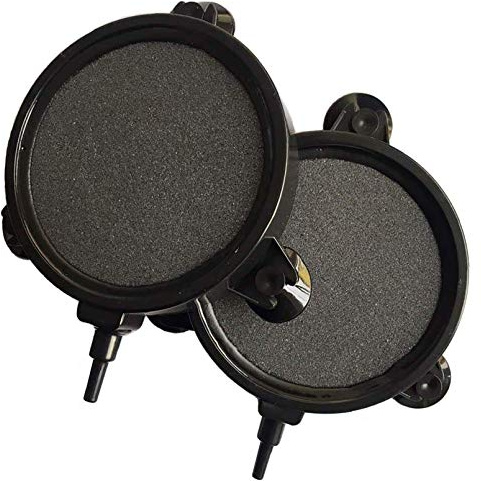 PINVNBY 4.2-Inch Air Stone Disc Bubble Diffuser with Suction Cups for Oxygenation in Fresh/Saltwater Tanks, Ponds, Hydroponic, Aquaponics, and as a Decorative Airstone for Aquariums（2 PCS）