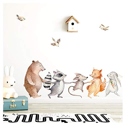 Little Deco Wandtattoo Waldtiere Hand in Hand DL148