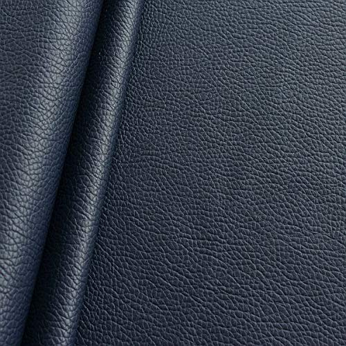 Polster PVC Kunstleder, Polsterstoff in Büffel Optik, Möbelstoff Meterware - Navy-Blau