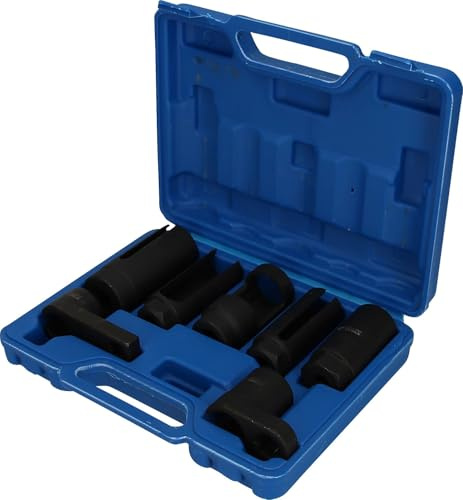 BRILLIANT TOOLS BT601020 Lambdasonden und Sensoren-Stecknuss-Satz | 7-tlg. [Powered by KS TOOLS], Mit Stabilem Blauen Transportkoffer