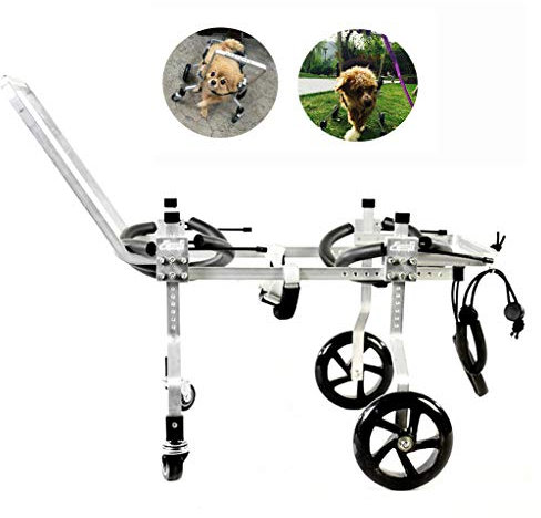 WRRAC-Duschhocker 4 Rad Hunderollstuhl Hinterbeine Auxiliary Pet Rollstuhl Hund Mobilitätsgurt Aluminiumlegierung Volle Unterstützung 5 Größen (2.2-55.1lbs)