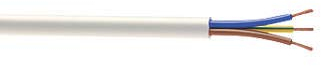 3 Core Round White Flex Flexible Cable 0.75 MM - 3 metre Cut Length